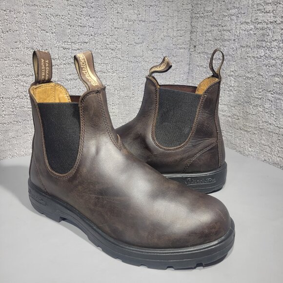 Blundstone Tasmania 001711 Men's Size 8.5 Brown Leather Pull on Chelsea Boots - Picture 1 of 10